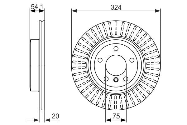 BOSCH 0 986 479 731 Brake Disc/Brake Rotor for BMW Z4 Roadster E89 - High Carbon, Vented, Coated, 324mm x 20mm, 5-Hole, Includes Bolts/Screws (0986479731)