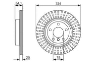 BOSCH 0 986 479 731 Brake Disc/Brake Rotor for BMW Z4 Roadster E89 - High Carbon, Vented, Coated, 324mm x 20mm, 5-Hole, Includes Bolts/Screws (0986479731)