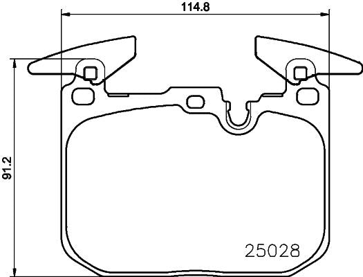 Hella 8DB 355 023-141 Brake Pad Set for BMW with Brembo Calipers - Wear Indicator Ready, With Counterweights - Fits F80 M3, F82/F83 M4, F87 M2, 3 Series F30/F31/F34, 4 Series F32/F33/F36