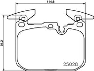 Hella 8DB 355 023-141 Brake Pad Set for BMW with Brembo Calipers - Wear Indicator Ready, With Counterweights - Fits F80 M3, F82/F83 M4, F87 M2, 3 Series F30/F31/F34, 4 Series F32/F33/F36