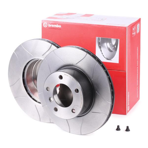 BREMBO MAX LINE 09.6924.75 Brake Disc for BMW 5 Series Internally Vented, Slotted, Coated, High-carbon, with bolts/screws