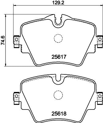 Hella 8DB 355 023-131 Brake Pad Set Prepared For Wear Indicator, With Brake Caliper Screws