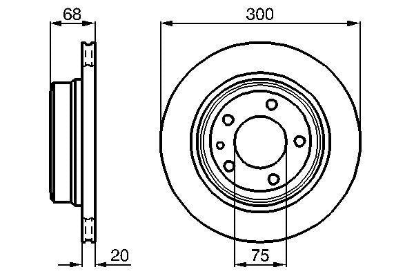 BOSCH 0 986 478 320 Brake Disc for BMW 7 (E32) Internally Vented, Vented, Oiled, High-carbon