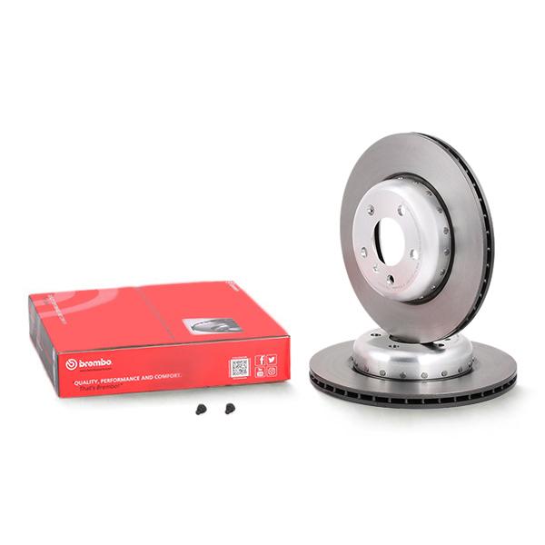Brembo 09.C410.13 Two-Piece Brake Disc for BMW 5 Series, 330x24mm, Internally Vented, High-Carbon, Coated, 5-Hole, Includes Bolts