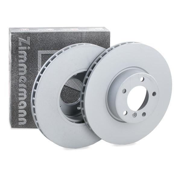 ZIMMERMANN COAT Z 150.1296.20 Brake Disc for BMW 5 Series Internally Vented, Coated, High-carbon