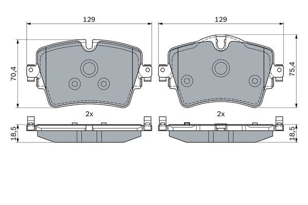 Bosch 0986494940 / 0 986 494 940 (BP1791) Brake Pad Set - OEM Low-Metallic for BMW 1 2 3 4 5 Series G20 G30 F40, X1 X2 X3 X4, Z4 & MINI F54 F60