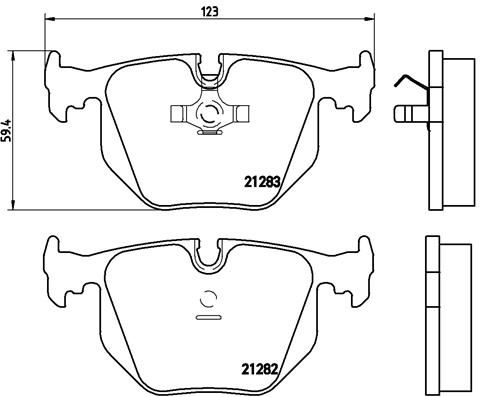 Brembo P 06 016 (P-06-016) Disc Brake Pad Set – Prepared for Wear Indicator, Teves Calipers – Fits BMW E34 M5 & 8 Series E31, Maserati Ghibli II & Quattroporte IV, Wiesmann MF3