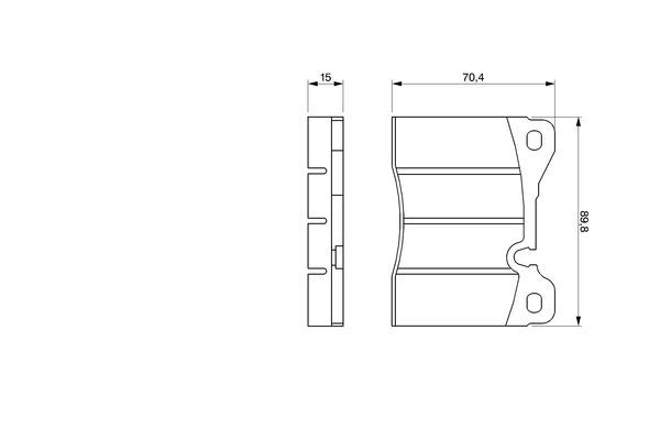 Bosch 0986424050 Brake Pad Set (0 986 424 050) for Classic BMW E12 5 Series, E24 6 Series, E3 & E9 | ATE Calipers | OE-Quality