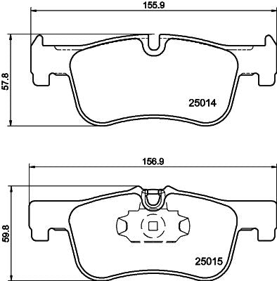 HELLA 8DB 355 020-201 Brake Pad Set, Wear Indicator Ready, for BMW 1 Series F20/F21 & 2 Series F22/F23 (Teves Calipers)
