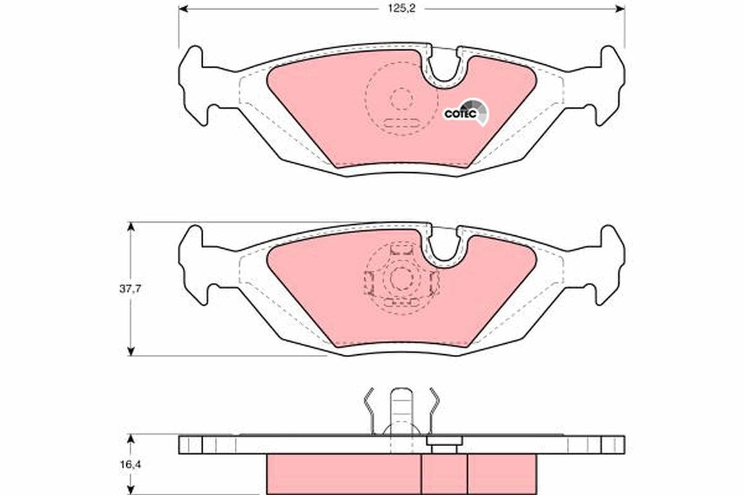 TRW Cotec Gdb299 Brake Pad Set Prepared For Wear Indicator