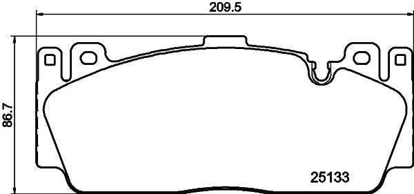 HELLA 8DB 355 019-991 Brake Pad Set for BMW M5 F10, M6 F12 F13 F06, M2 Competition/CS F87 with Brembo Calipers - Prepared for Wear Indicator