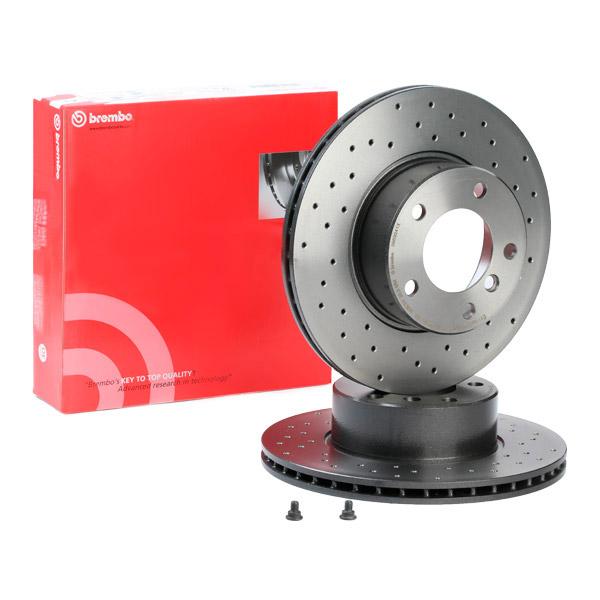 Brembo Xtra Line 09.6924.1X Brake Disc for BMW 5 Series - Drilled/Perforated & Vented, High-Carbon, Coated, 296mm x 22mm, 5-Hole - Includes Bolts/Screws