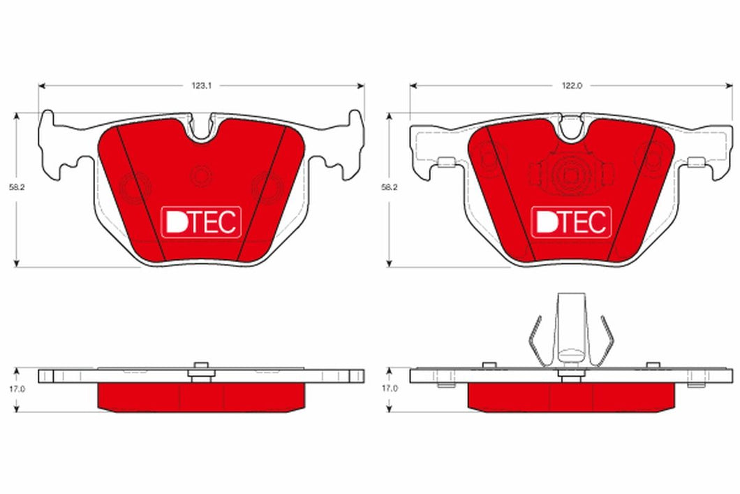 TRW Dtec Cotec Gdb1499Dte Brake Pad Set For Bmw 7 (E65, E66, E67) Prepared For Wear Indicator
