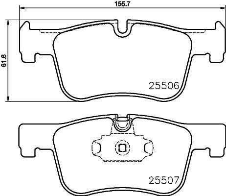 Hella 8DB 355 019-771 Brake Pad Set Prepared For Wear Indicator