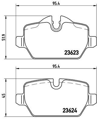 Brembo P 06 037X Brake Pad Set Prepared For Wear Indicator, With Brake Caliper Screws