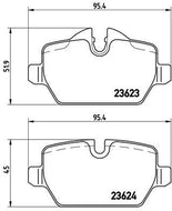 Brembo P 06 037X (P-06-037X) Brake Pad Set for BMW 1 Series E81 E87 E82 & 3 Series E90 E91 E92, Lucas Calipers, Wear Indicator Sensor Ready, Includes Caliper Screws