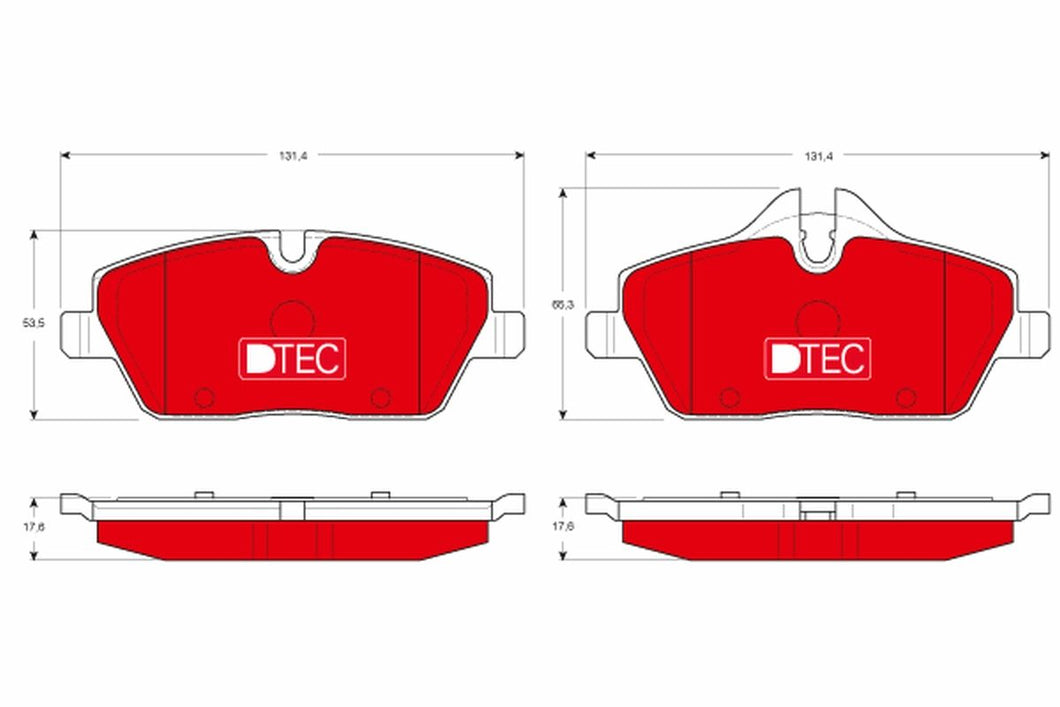 TRW Dtec Cotec Gdb1611Dte Brake Pad Set Prepared For Wear Indicator, With Brake Caliper Screws, With Accessories