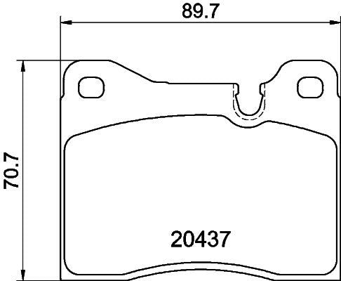 Hella 8DB 355 017-561 Brake Pad Set, Prepared for Wear Indicator, for Teves Calipers - Fits Classic BMW E3/E9/E12/E23/E24, Alfa Romeo 6/75, Ferrari 400/412/512/Testarossa, NSU Ro 80