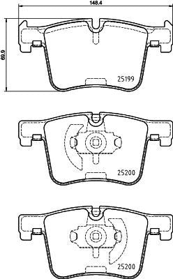 Hella 8DB 355 015-781 Brake Pad Set Prepared For Wear Indicator