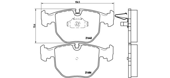 Brembo P 06 048 Brake Pad Set for BMW – Directional Pads, Wear Indicator Ready, Teves Calipers | E39 5 Series, E38 7 Series, E53 X5, E83 X3, E39 M5, Alpina B10 | OE-Quality Replacement