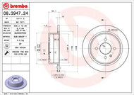 Genuine Brembo 08.3947.24 Solid Brake Disc 258mm for BMW 3 Series, 4-Hole, Includes Bolts/Screws