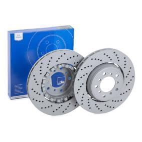 ATE 24.0128-0207.2 Brake Disc for BMW 3 Series Perforated / Vented, Two-piece brake disc, Coated, High-carbon, with bolts/screws