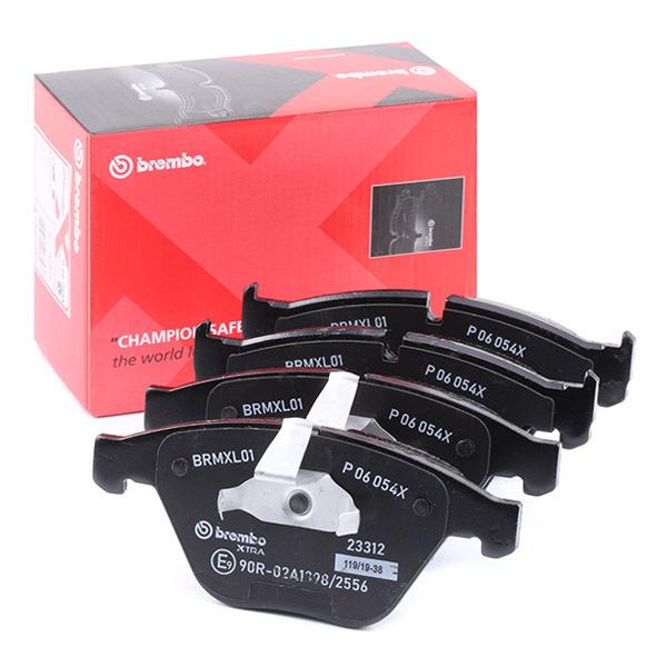 Brembo P 06 054X Brake Pad Set for BMW 5 Series E60/E61, 6 Series E63/E64, 7 Series E65/E66 - Teves Calipers, Wear Sensor Ready, OE Quality (P-06-054X, P06054X)