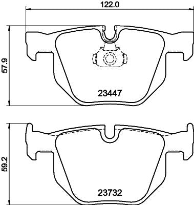 Hella 8DB 355 013-941 Brake Pad Set Prepared For Wear Indicator