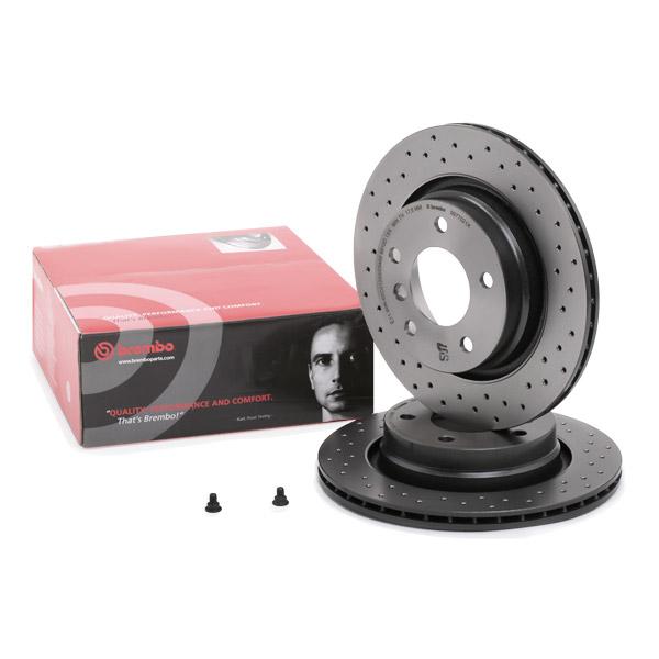 Brembo Xtra Line 09.7702.1X Drilled & Vented Brake Disc Rotor for BMW 3 Series, 294mm High-Carbon, Coated, Includes Bolts/Screws