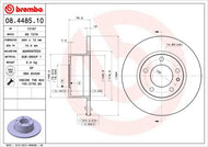 Brembo 08.4485.10 Brake Disc for BMW 5 Series (E28) Saloon, 284mm Solid Rotor, 12mm Thick, 5-Stud, Supplied with Bolts/Screws