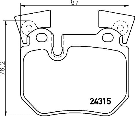 Hella 8DB 355 012-551 Brake Pad Set For Bmw 1 Series Prepared For Wear Indicator, With Counterweights