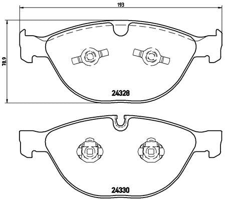 Brembo P 06 066 Brake Pad Set (P-06-066) – Prepared for Wear Indicator, Includes Piston Clip – Fits BMW M5 E60/E61, M6 E63/E64 & Jaguar XKR X150 – For Teves Calipers