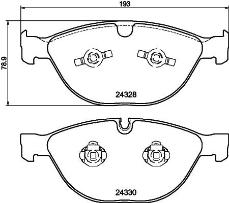 Hella 8DB 355 012-521 Disc Brake Pad Set - Prepared for Wear Indicator, Teves Callipers - Fits BMW M5 E60/E61, M6 E63/E64, Jaguar XKR X150 5.0 - OE-Quality Replacement