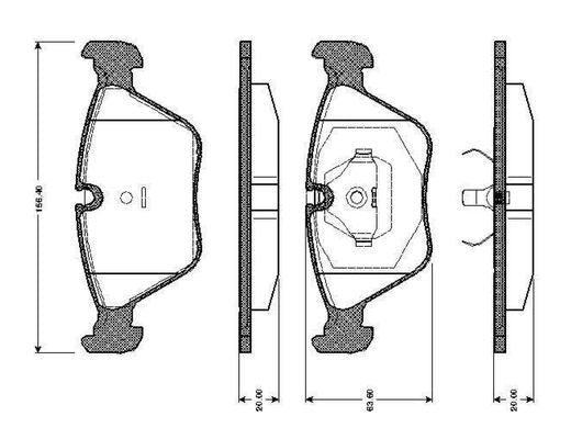Bosch 0986TB2151 OE Quality Brake Pad Set (0 986 TB2 151) - With Accessories, No Wear Sensor - Fits Audi 100/200 C3, BMW E34/E32 M3 E36/E46 M5 E34 Z3 M Z4 M, Peugeot 605 V6