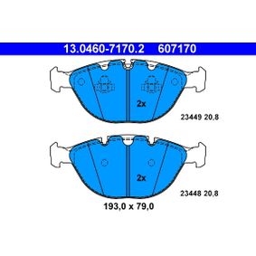 ATE 13.0460-7170.2 Brake Pad Set for BMW X5 E53 (1999-2006) - Axle Set, OE Quality, Fits ATE Callipers, Wear Indicator Ready (Sensor Not Included), 13046071702
