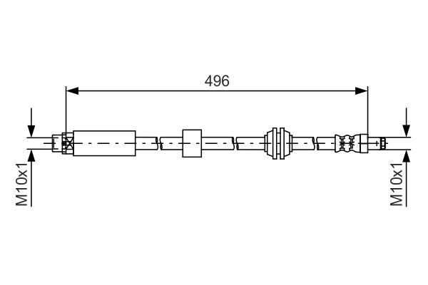 BOSCH 1 987 481 590 Brake Hose 496 mm M10x1 for BMW 5 Series | OE-Quality Hydraulic Flexible Brake Line