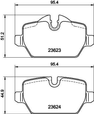 Hella 8DB 355 011-271 Brake Pad Set Prepared For Wear Indicator, With Brake Caliper Screws, With Accessories