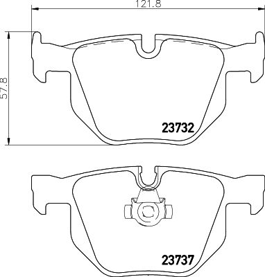 Hella 8DB 355 010-471 Brake Pad Set Prepared For Wear Indicator