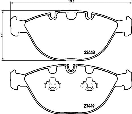 Hella 8DB 355 009-921 Brake Pad Set For Bmw X5 (E53) Prepared For Wear Indicator