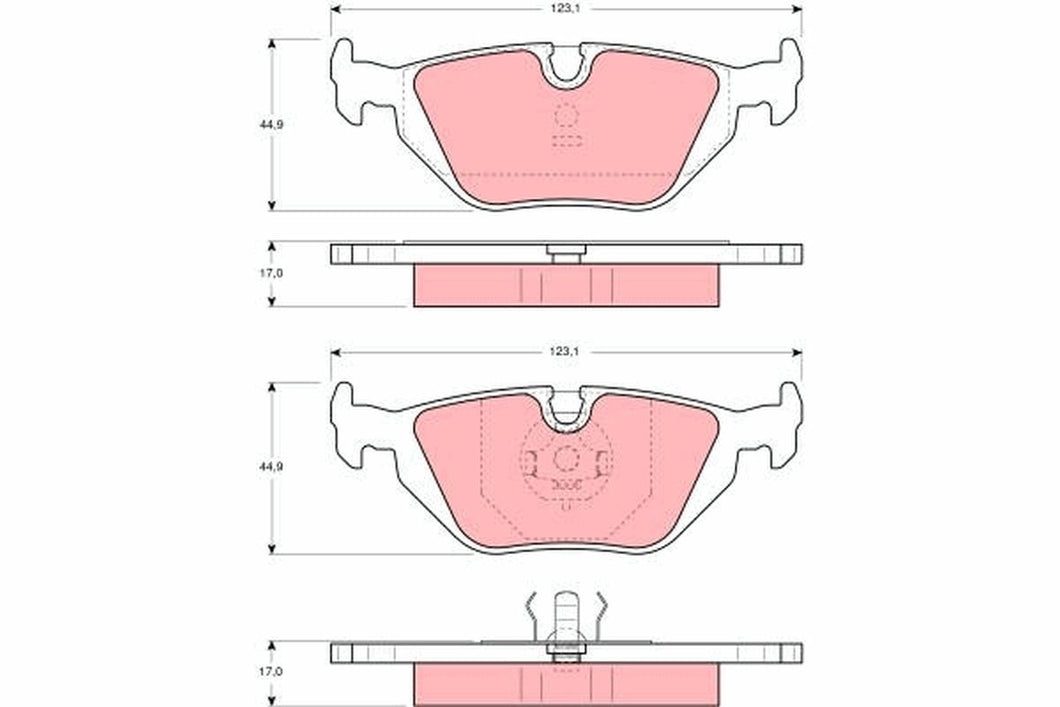 TRW COTEC GDB1189 Disc Brake Pad Set for BMW 3 Series E36/E46 & Z4 E85/E86 – Wear Indicator Ready OE Quality