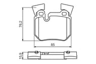 Bosch 0986494421 Brake Pad Set with Anti‑Squeak Plate (0 986 494 421, BP1343) – BMW 1 Series E81 E82 E87 E88 & 3 Series E90 E91 E92 E93 – Low‑Metallic, Quiet Performance