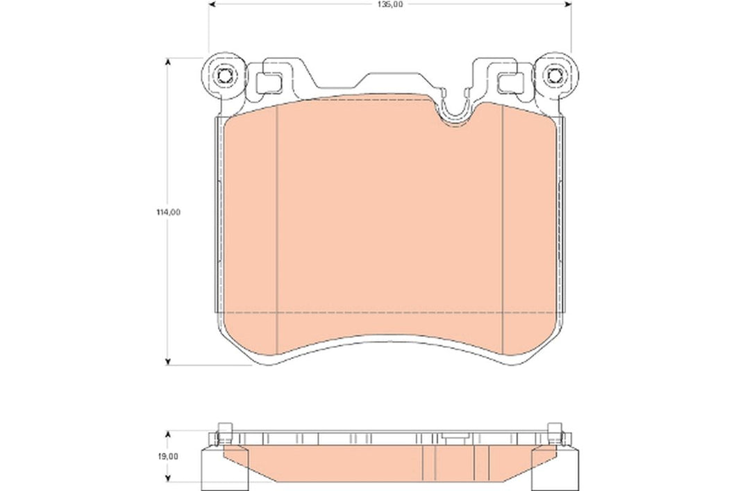 TRW Gdb1826 Brake Pad Set Prepared For Wear Indicator