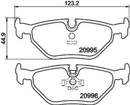 Hella 8DB 355 007-421 Brake Pad Set for BMW E34 E32 E36 M3 E34 M5 Z3 M - Wear Sensor Compatible - ATE/Teves Calipers - OEM Replacement