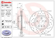Brembo 09.9581.14 High-Carbon Internally Vented 325mm Brake Disc (Rotor) for BMW X3 E83 | 5-Stud, 25mm | With Bolts/Screws