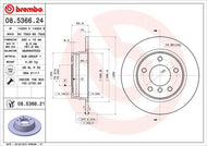 Brembo 08.5366.24 Brake Disc Rotor for BMW 3 Series, Solid 280 x 10 mm, 5-Stud, Includes Bolts/Screws, OEM Quality Replacement
