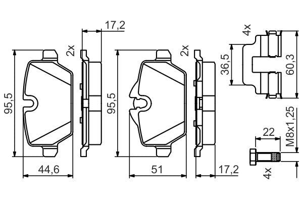 Bosch 0986495477 Brake Pad Set