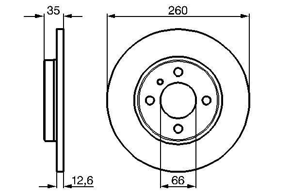 BOSCH 0 986 478 029 Brake Disc for BMW 3 Series – Solid, Oiled, 260mm x 12.6mm, 4-Hole/4-Stud – 0986478029 Genuine Bosch Replacement Rotor