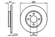 BOSCH 0 986 478 029 Brake Disc for BMW 3 Series – Solid, Oiled, 260mm x 12.6mm, 4-Hole/4-Stud – 0986478029 Genuine Bosch Replacement Rotor